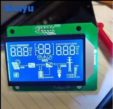 Specjalny wyświetlacz segmentu LCD HTN Niebieski negatywny biały 12 O'Clock Viewing