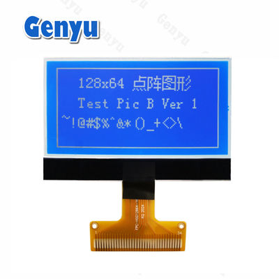 2.15 cali 128x64 Graficzny ekran LCD STN Biały na Błękitny 34PIN Lutowanie FPC